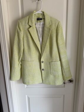 Karl Lagerfeld Light Yellow Tweed Blazer